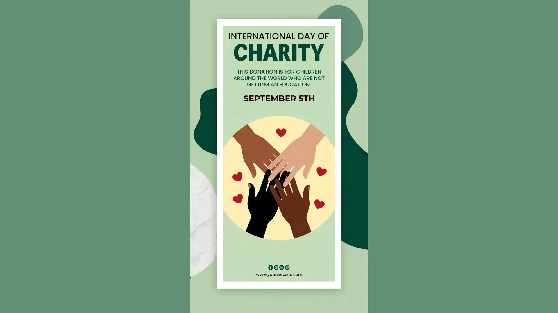 Simple Hands Icon Charity Donation Instagram Story PSD